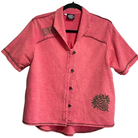 Produce Company Set Acid Wash Pink Tank Pants Jacket Outfit Art Wear Large - Picture 11 of 15